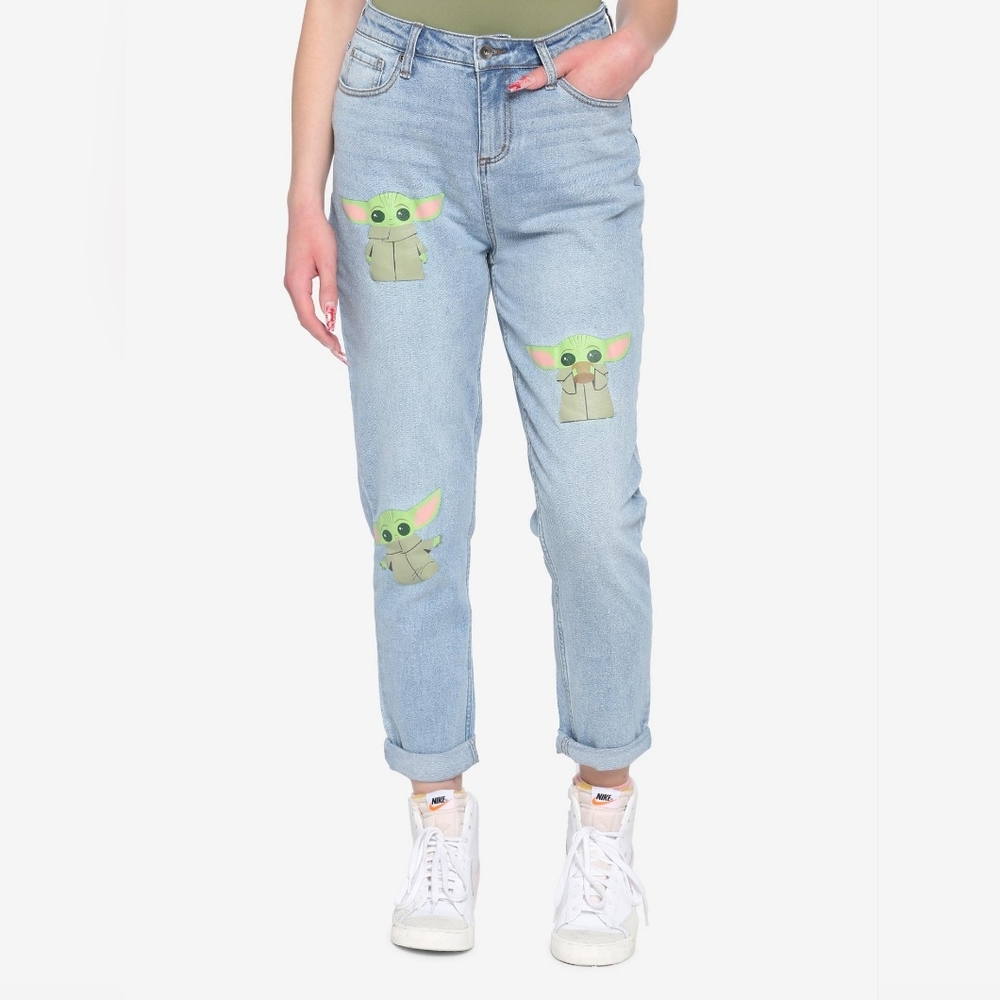 Her Universe Star Wars Baby Yoda Mandalorian Mom Jeans
